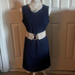 Daisy Fuentes Navy Textured dress